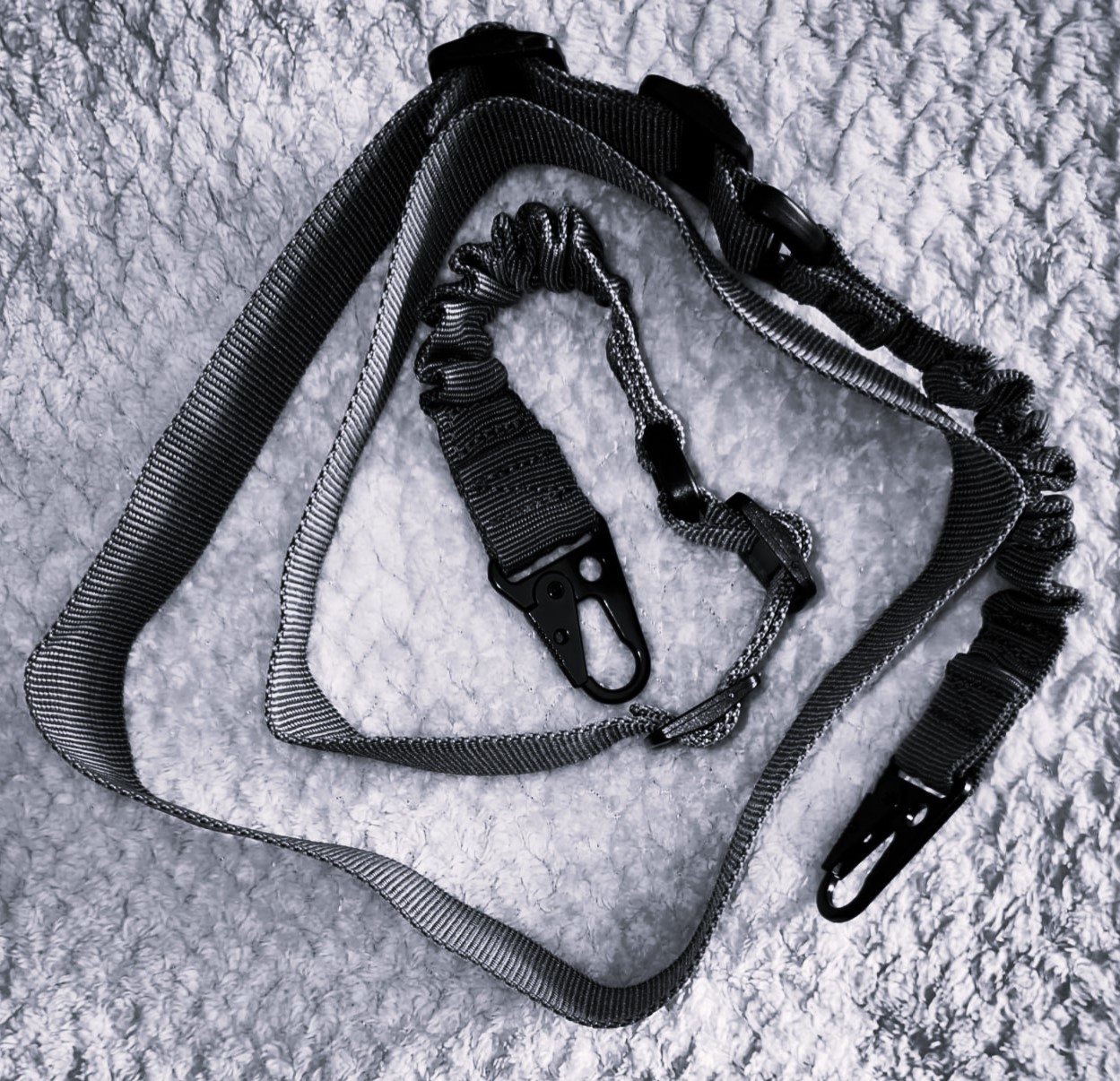 A real photo din Curea tactica 2 puncte Bungee negru 8Fields by Solo (5)