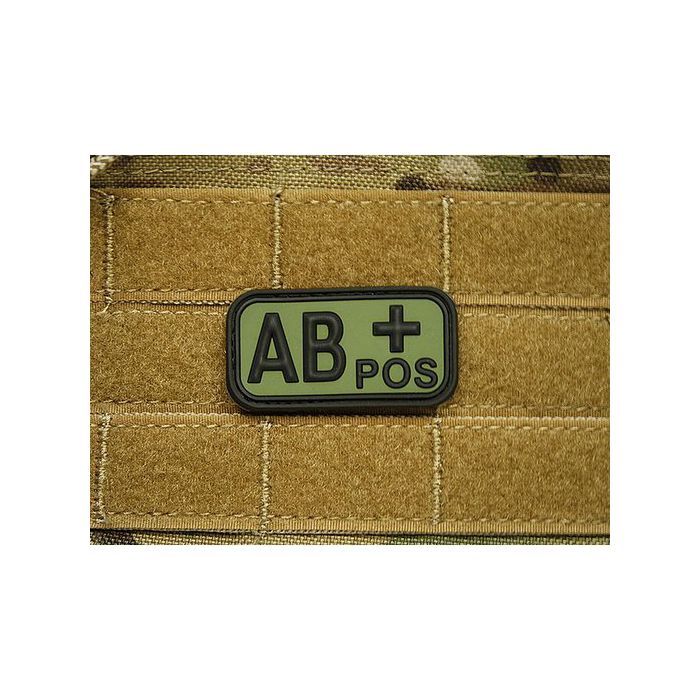 Patch Bloodtype "AB POS" cauciuc Forest JTG