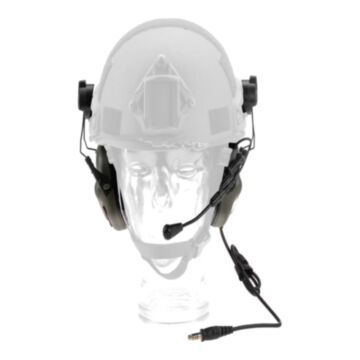 Casti M32H Plus cu prindere pe casca tactica Earmor Olive