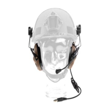 Casti M32H Plus cu prindere pe casca tactica Earmor Tan